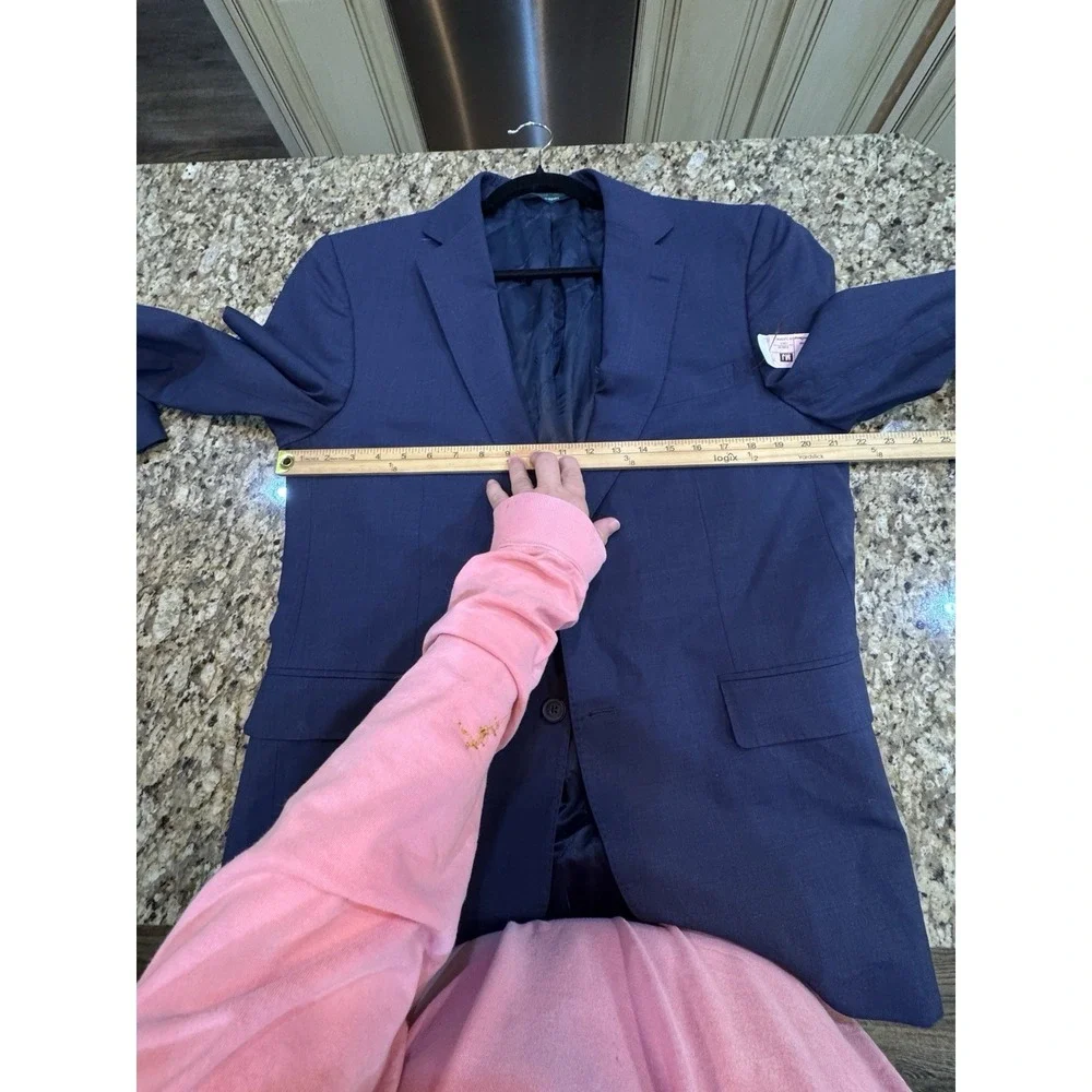 B BY Brooks Brothers Mens Classic Wool Blend Jacket NAVY  Size 42S